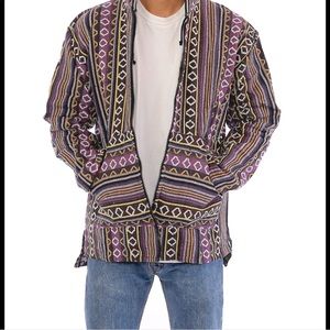 Hippie style unisex zip up with hood